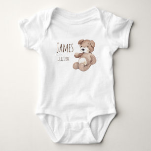 Boho Baby Beige Watercolor Bear Star Baby Bodysuit