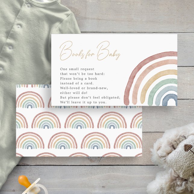 Boho Baby Books Enclosure Card (Cute Boho Rainbow Baby Books Enclosure Card by Painted Paperie
)