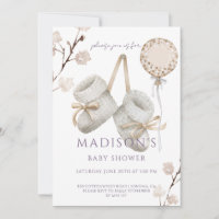 Boho Baby Booties Muted Cream White Baby Shower 