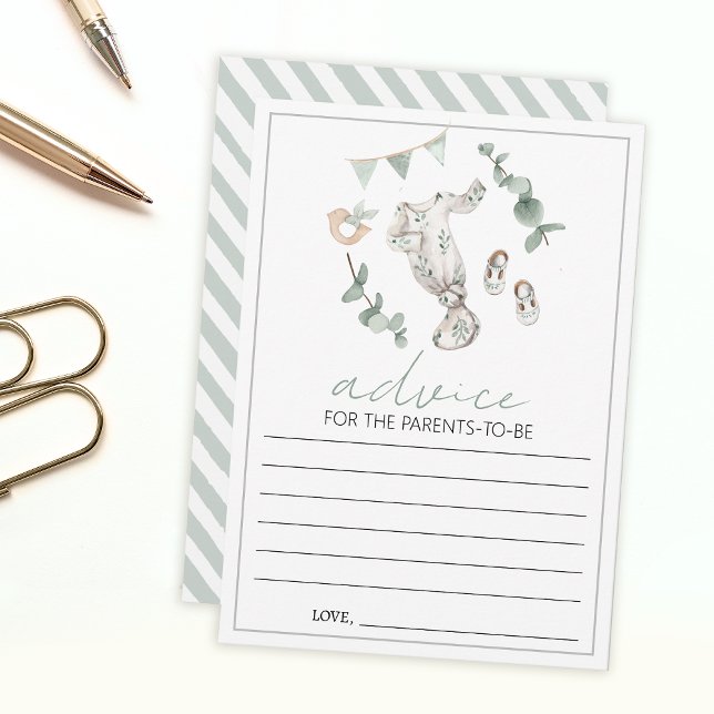 Boho baby boy clothes shower Advice cards parents (Creator Uploaded)