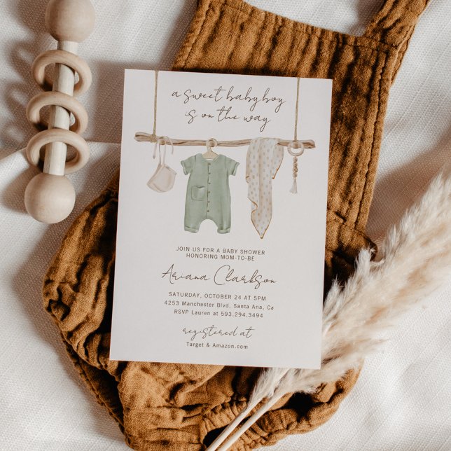 Boho Baby Boy Shower Invitation (Creator Uploaded)
