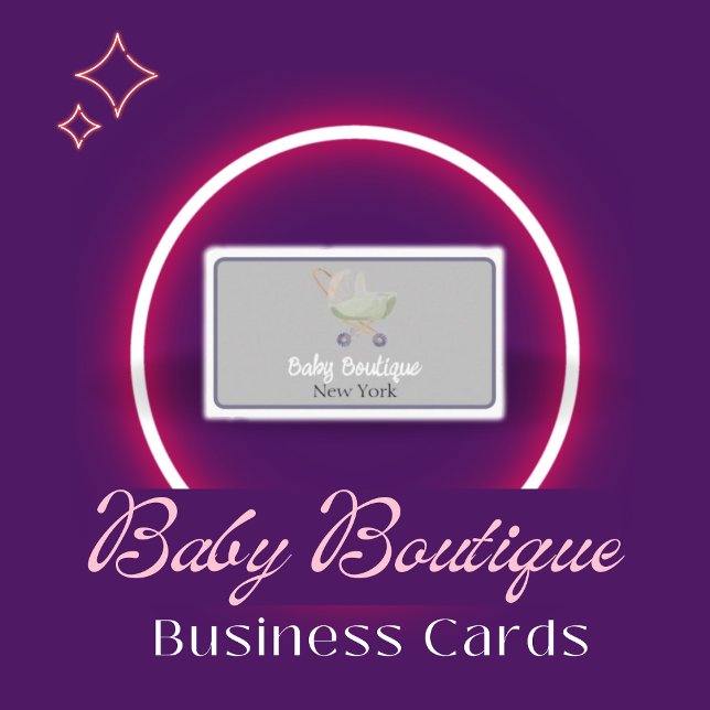 Boho Baby Carriage Boutique New York Business Card (Baby Boutique Business Cards)