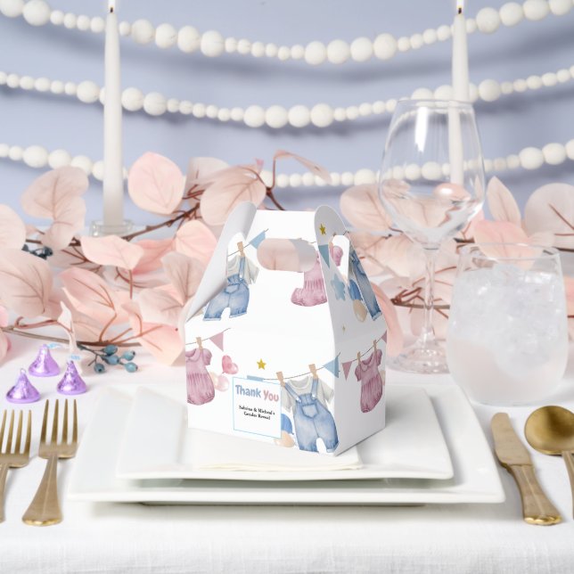 Boho Baby Clotheline Gender Reveal  Favour Box (Wedding)