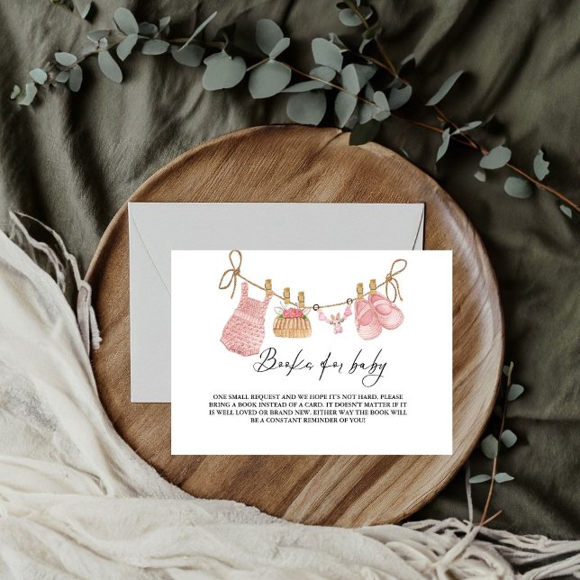 Boho Baby Clothes Baby Shower Book Request Enclosure Card (Creator Uploaded)