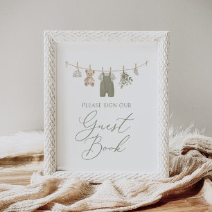 Boho Baby Clothes Baby Shower Guest Book Sign