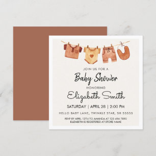 Boho Baby Clothes Baby Shower Invitation