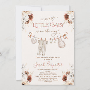 Boho Baby Clothes Baby Shower Invitation