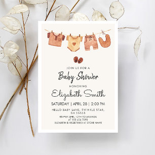 Boho Baby Clothes Baby Shower Invitation