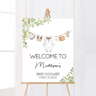 Boho Baby Clothes Baby Shower Welcome Poster