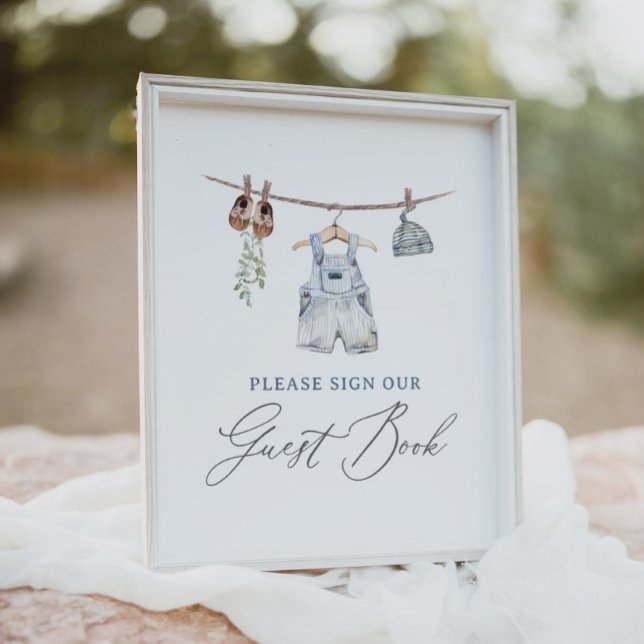 Boho Baby Clothes Boy Baby Shower Guest Book Sign (Creator Uploaded)