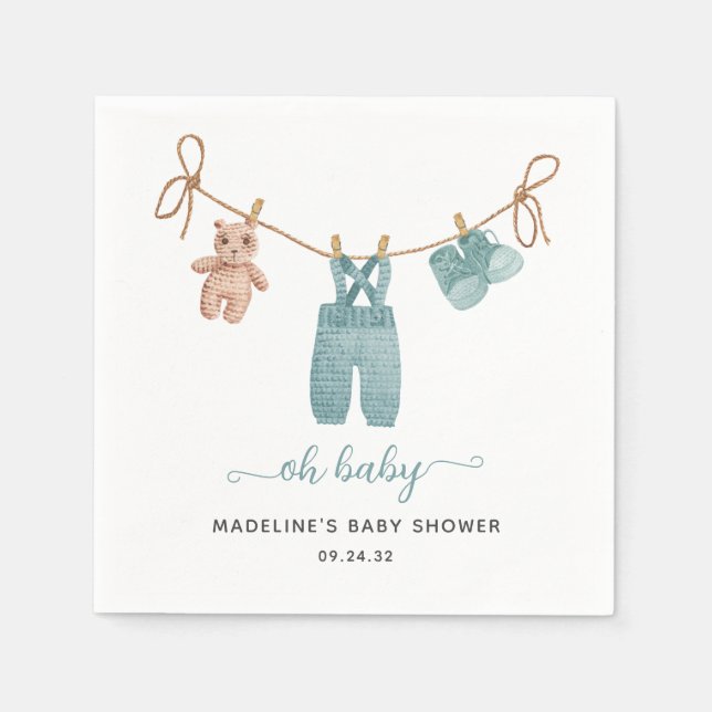 BOHO Baby Clothes Boy Baby Shower  Napkin (Front)