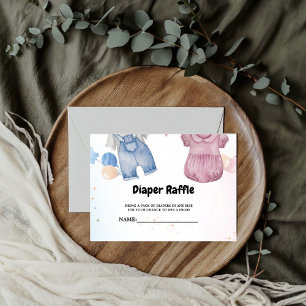 Boho baby Clothes Diaper Raffle Request Card