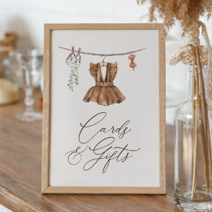 Boho Baby Clothes Girl Baby Shower Cards and Gifts Poster