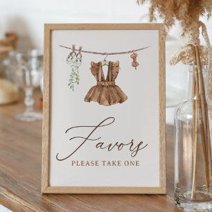 Boho Baby Clothes Girl Baby Shower Favours Sign