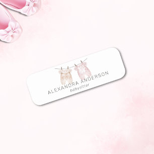 Boho Baby Clothing Watercolor Babysitter Service  Name Tag