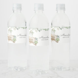 Boho Baby Crib Baby Shower Water Bottle Label