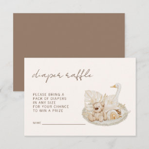 Boho Baby Diaper Raffle Gender Neutral Shower Enclosure Card