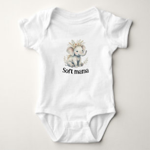 Boho Baby Elephant Floral Watercolor Nursery Anima Bodysuit