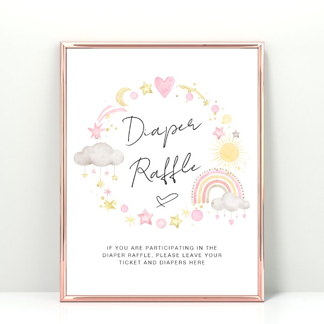 Boho Baby Girl Shower Diaper Raffle Sign (Creator Uploaded)