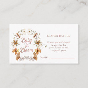 Boho Baby In Bloom Baby Shower Diaper Raffle Enclosure Card