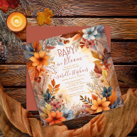 Boho Baby in Bloom Fall Floral Frame Baby Shower