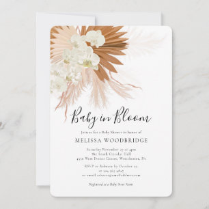 Boho Baby in Bloom Pampas Floral Shower Invitation