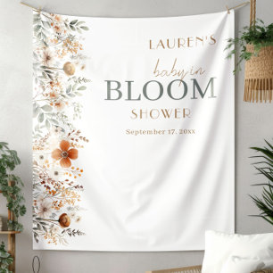 Boho Baby In Bloom Wildflower Party Backdrop Tapestry