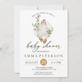 Boho Baby Little Romper Baby Shower Invitation