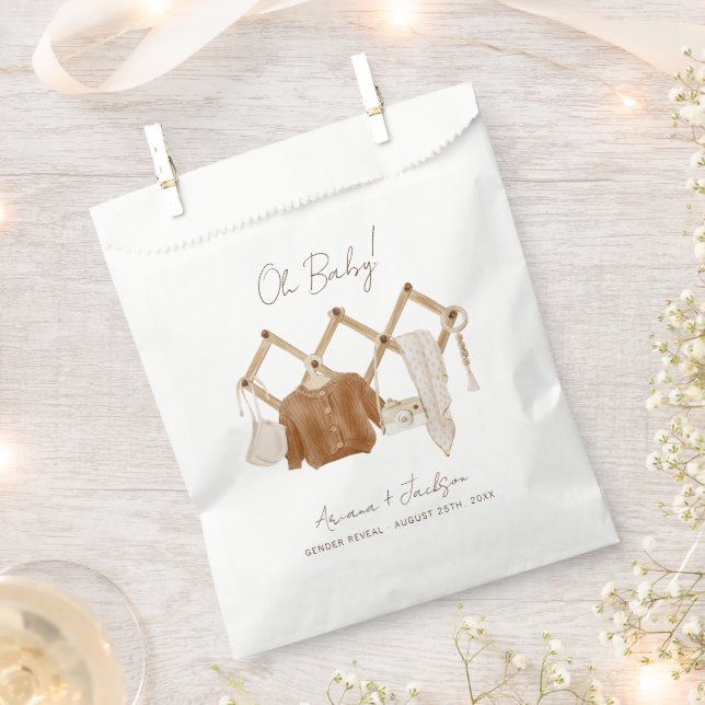 Boho Baby Neutral Shower Invitation Favour Bags (Clipped)