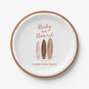 Boho Baby on Board Baby Shower Paper Plate