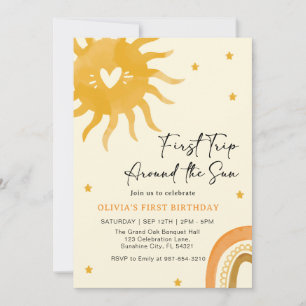 Boho Baby’s First Year Around the Sun Invitation