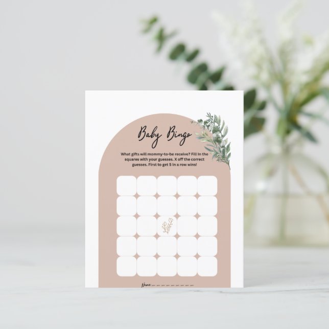 Boho baby shower bingo game (Standing Front)