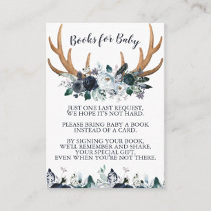 Boho Baby Shower Books for Baby Insert Card