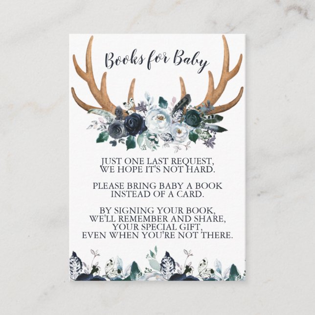 Boho Baby Shower Books for Baby Insert Card (Front)
