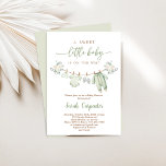 Boho Baby Shower Boy, Sage Green baby clothes Invitation<br><div class="desc">Boho Baby Shower Boy,  Sage Green baby clothes Invitation</div>