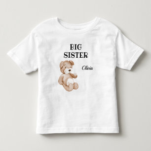 Boho Baby Shower Cute Big Sister 2T to 5-6T Toddler T-Shirt