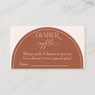 Boho Baby Shower Diaper Raffle Enclosure Card