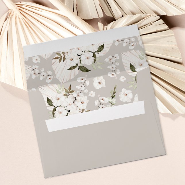 Boho Baby Shower Envelope with Floral Liner (Floral Lined Envelope)