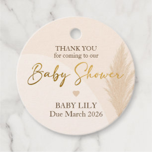 Boho Baby Shower Favor Tag – Pampas Grass Neutral