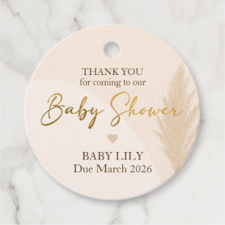 Boho Baby Shower Favor Tag  – Pampas Grass Neutral