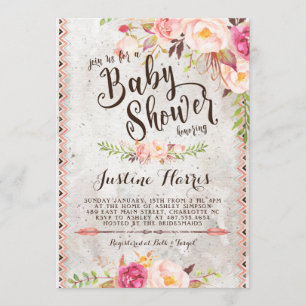 Boho Baby Shower Invitation