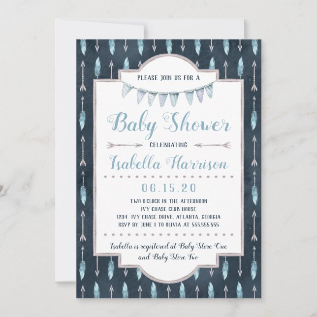 Boho Baby Shower Invitation (Front)