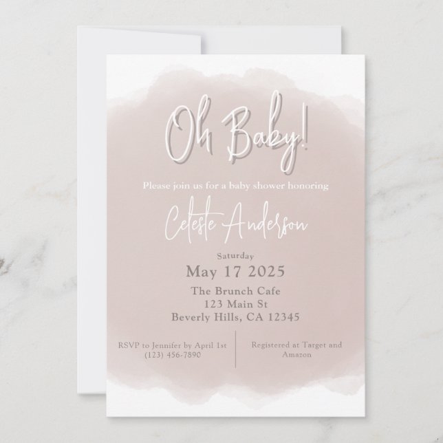 Boho Baby Shower Invitation (Front)