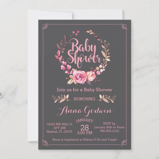Boho Baby Shower Invitation (Front)