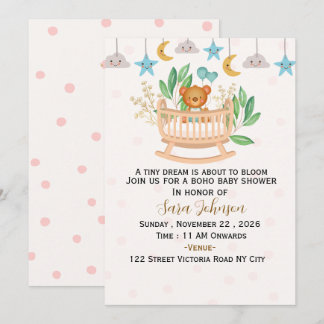 Boho Baby Shower Invitation Template