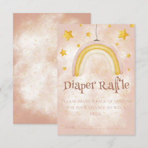 Boho Baby Shower magic rainbow gold stars dust Enclosure Card