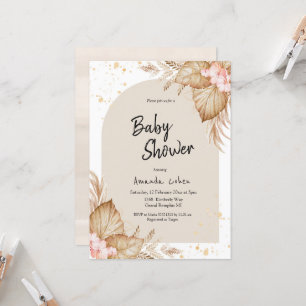 Boho Baby Shower Modern Arch Invitation