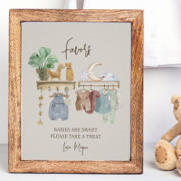 Boho Baby Shower Nursery Theme Favors Poster