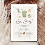 Boho Baby Shower Oh Baby Boy Clothes Rustic Invitation<br><div class="desc">♥ A fun invitation for your shower!</div>