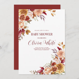Boho Baby Shower Pampas Grass Minimalist Shower Invitation